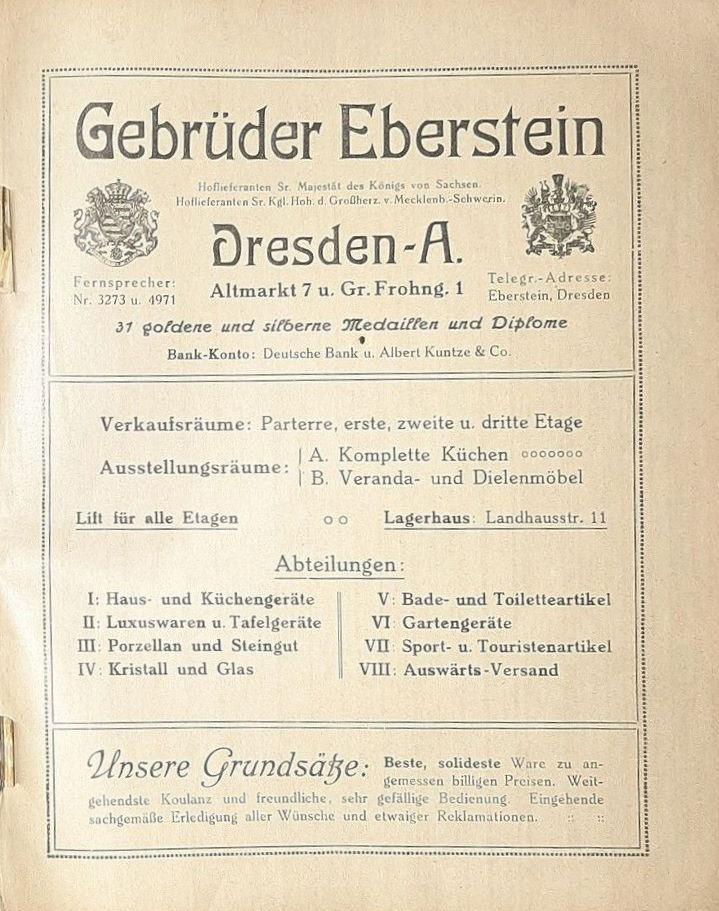 Altmarkt 7 (-1887 Altmarkt 12) / Gro&szlig;e Frohngasse 1 (Altmarkt 13)  Dresden