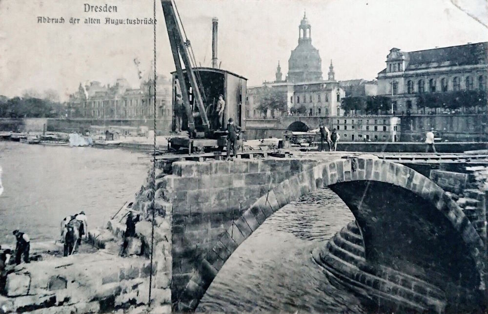 Augustusbrücke - Abbruch  Dresden