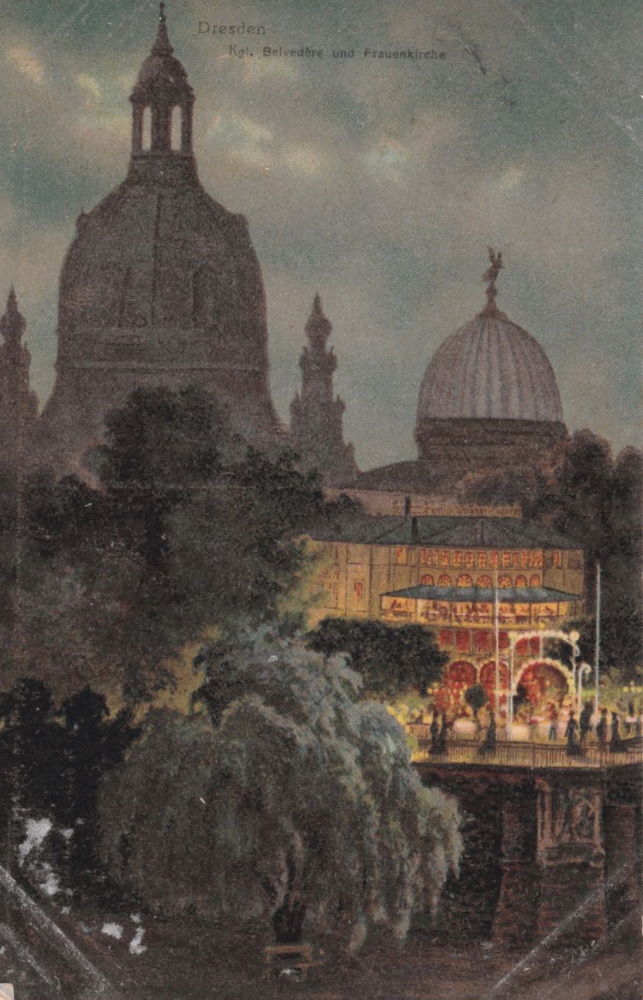 Br&uuml;hlscher Garten 1 - Belvedere von der Carolabr&uuml;cke  Dresden