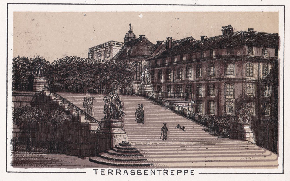 Br&uuml;hlsche Terrasse (mit Br&uuml;hlschem Palais - Stiche)  Dresden
