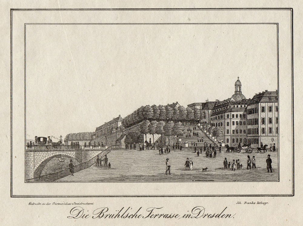 Br&uuml;hlsche Terrasse (mit Br&uuml;hlschem Palais)  Dresden