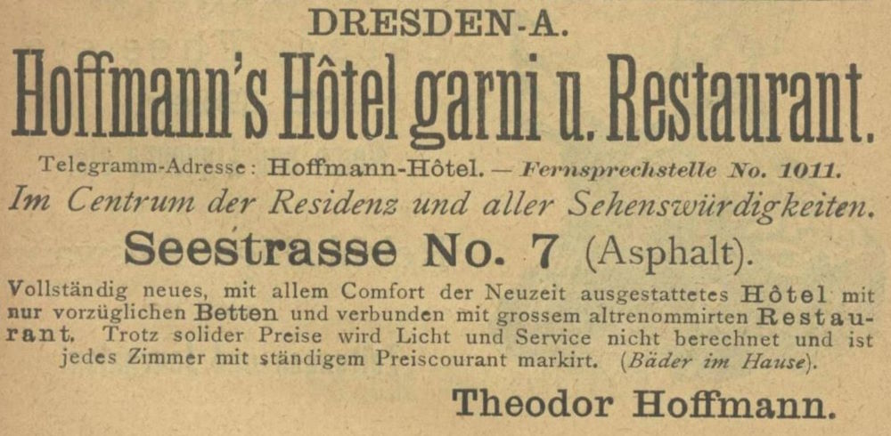 Seestra&szlig;e 7 (-1887 Seestra&szlig;e 2)  Dresden