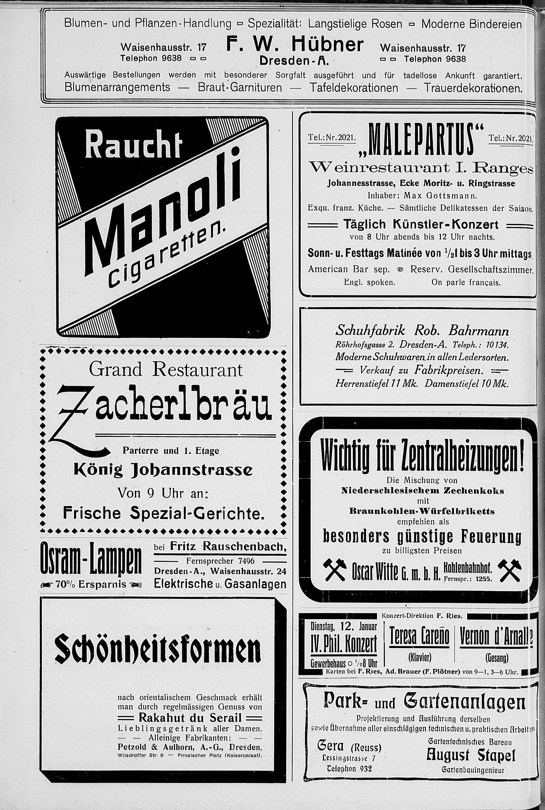 Seestraße 21 (Seegasse 10, -1887 Seestraße 10) / Ringstraße (Friedrichsring)  Dresden