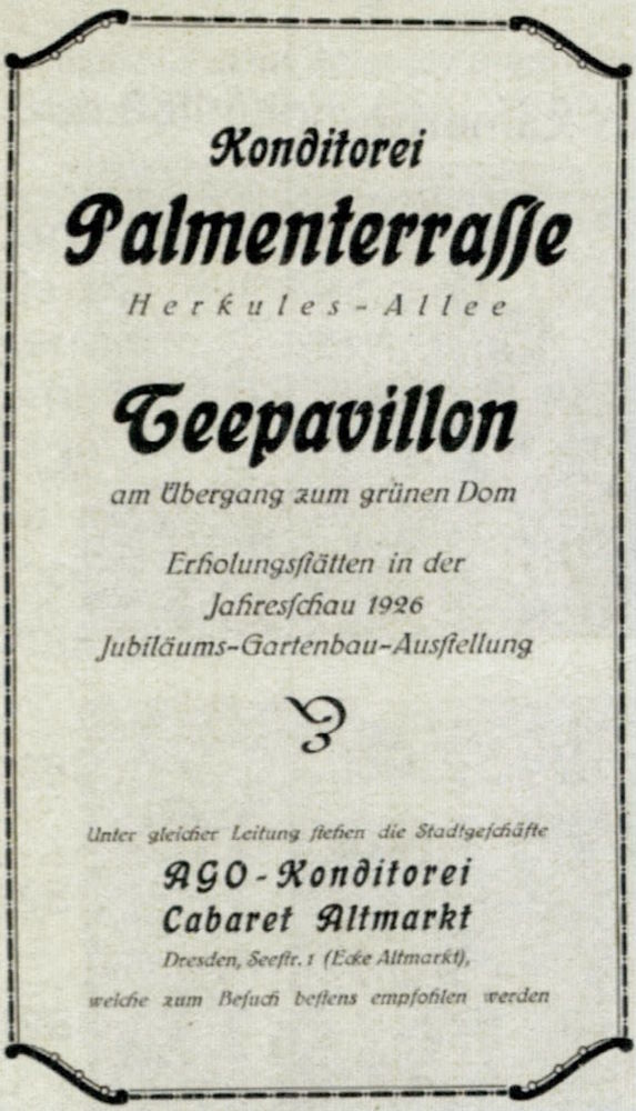 Jubil&auml;ums-Gartenbau-Ausstellung 1926  Dresden