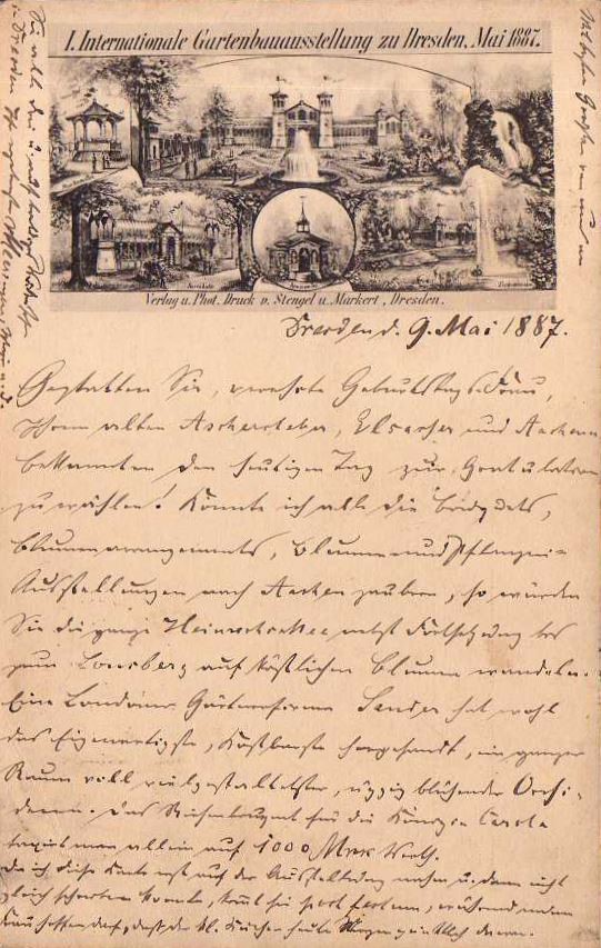 1. Internationale Gartenbau Ausstellung zu Dresden 1887  Dresden