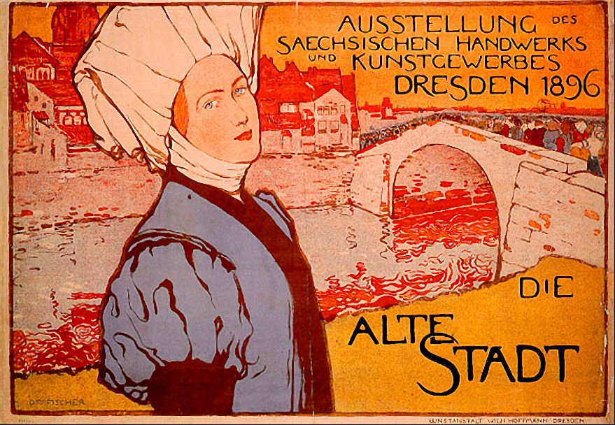 Sächsische Handwerks- und Kunstgewerbeausstellung 1896 Die alte Stadt  Dresden