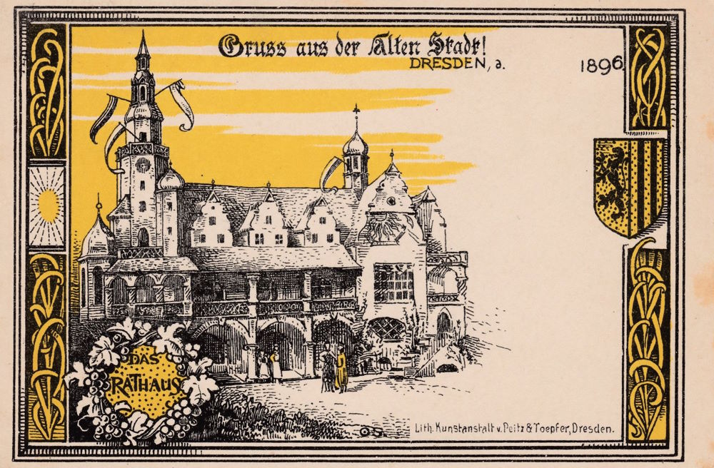 S&auml;chsische Handwerks- und Kunstgewerbeausstellung 1896 Die alte Stadt  Dresden