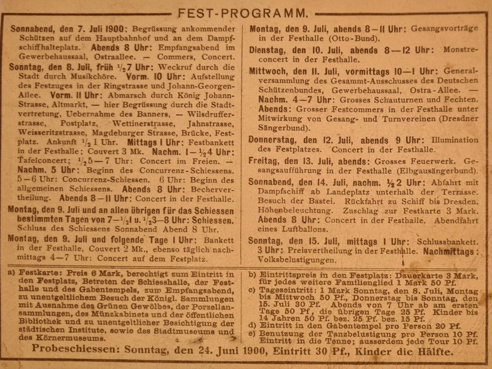 13. Deutsches Bundesschiessen 1900  Dresden