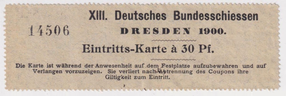 13. Deutsches Bundesschiessen 1900  Dresden