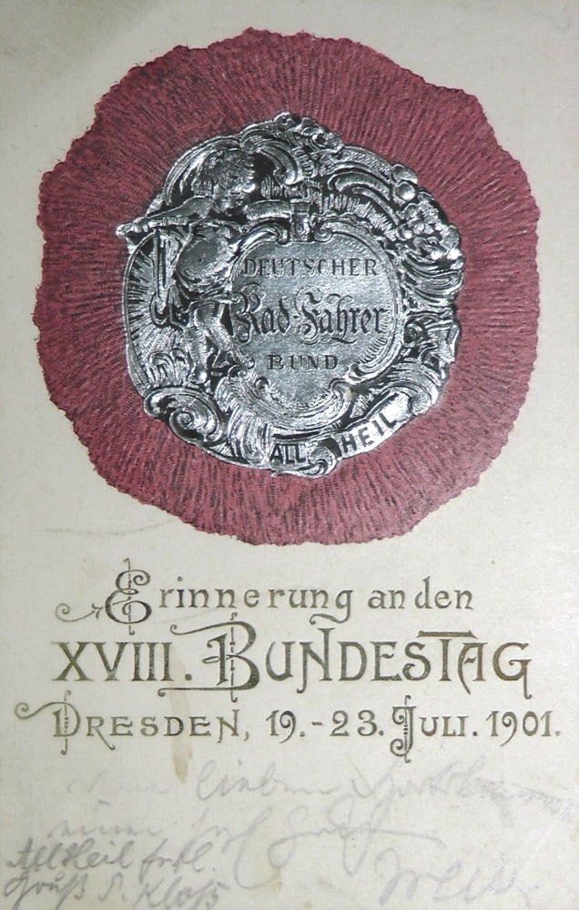 1901 Bundestag Deutscher Rad-Fahrer-Bund  Dresden
