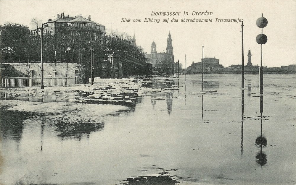 1909 Hochwasser  Dresden