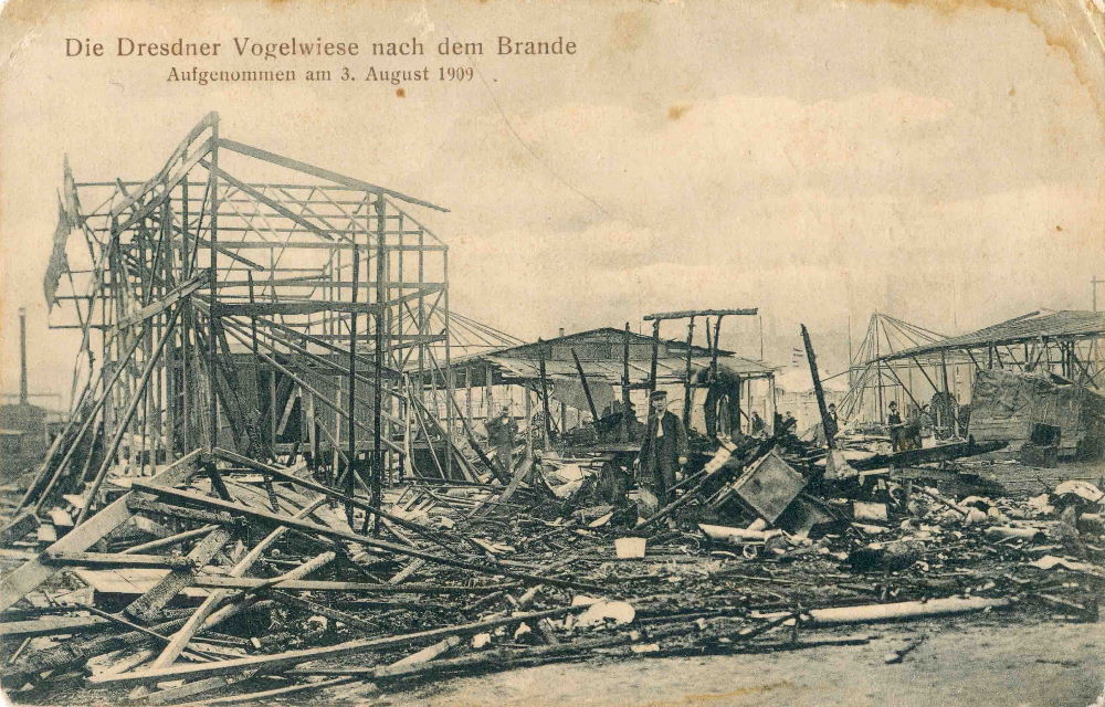 1909 Brand der Dresdner Vogelwiese - Tag danach  Dresden