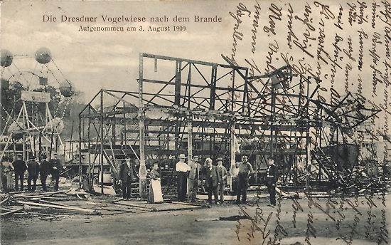 1909 Brand der Dresdner Vogelwiese - Tag danach  Dresden