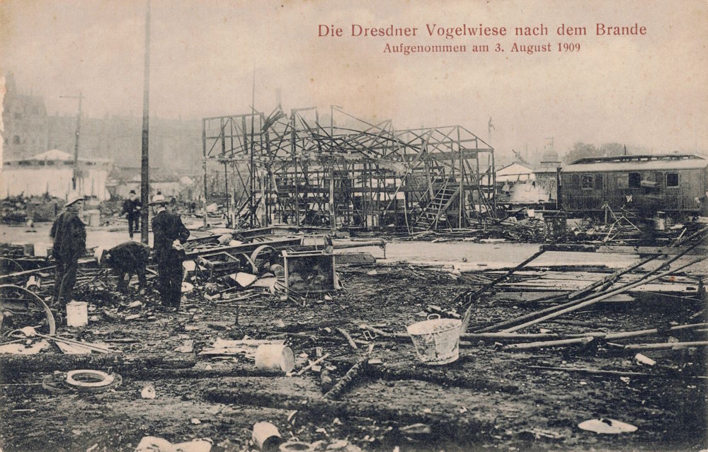 1909 Brand der Dresdner Vogelwiese - Tag danach  Dresden