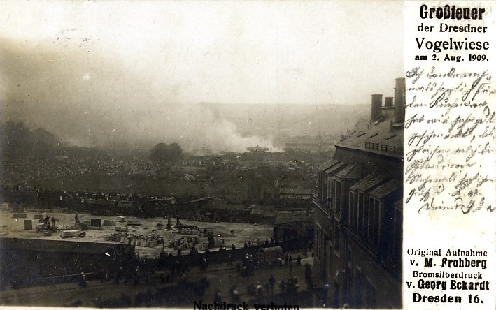 1909 Brand der Dresdner Vogelwiese - Brand Dresden 1909 Brand der Dresdner Vogelwiese - Brand Dresden
