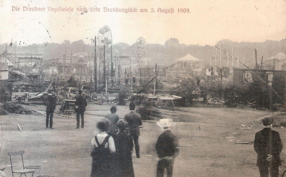 1909 Brand der Dresdner Vogelwiese - Brand  Dresden