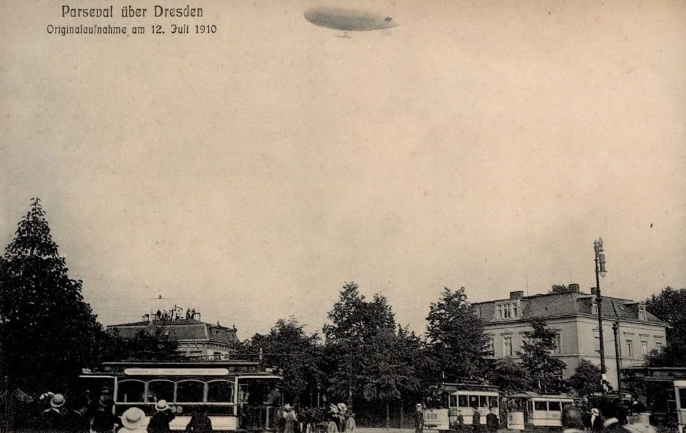 1910 Luftschiff Parseval in Dresden  Dresden