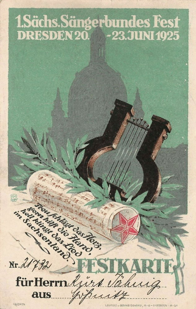 1925 Sängerbundfest  Dresden
