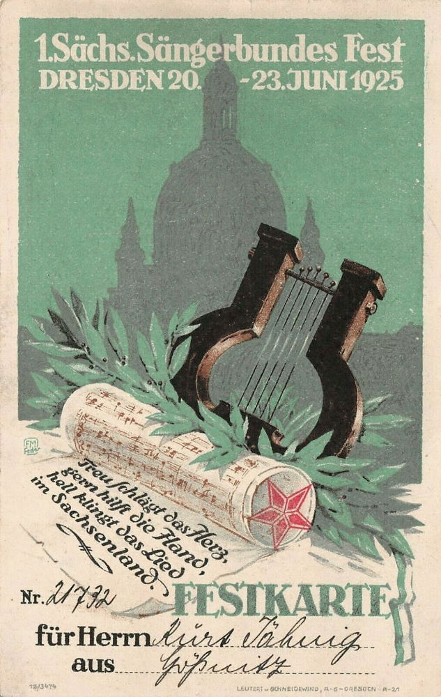 1925 S&auml;ngerbundfest  Dresden