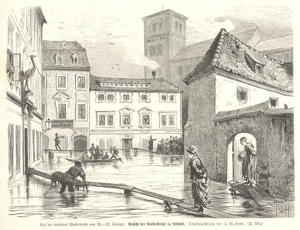 1876 Hochwasser  Dresden