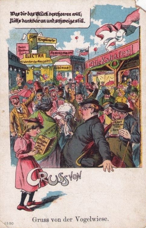 Gru&szlig; von der Vogelwiese - Karikatur Hochfformat(->z02)  Dresden