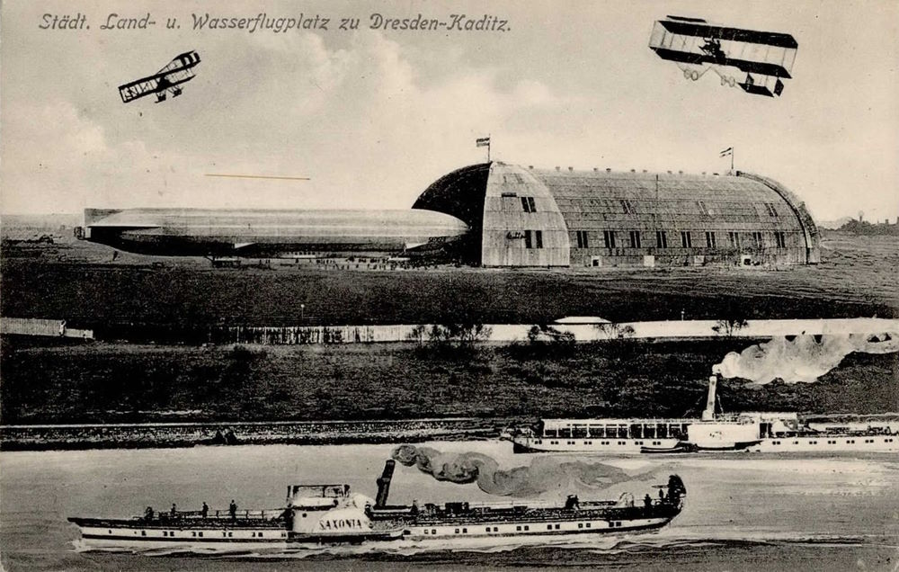 Städt. Land- u. Wasser-Flugplatz Dresden-Kaditz - Montagen Dresden Städt. Land- u. Wasser-Flugplatz Dresden-Kaditz - Montagen Dresden