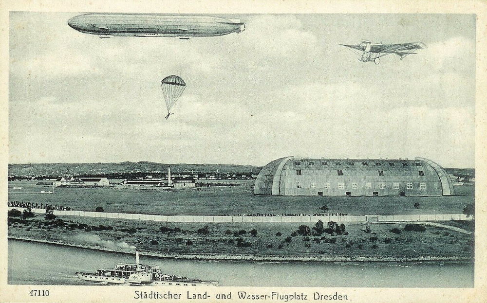 St&auml;dt. Land- u. Wasser-Flugplatz Dresden-Kaditz - Montagen  Dresden