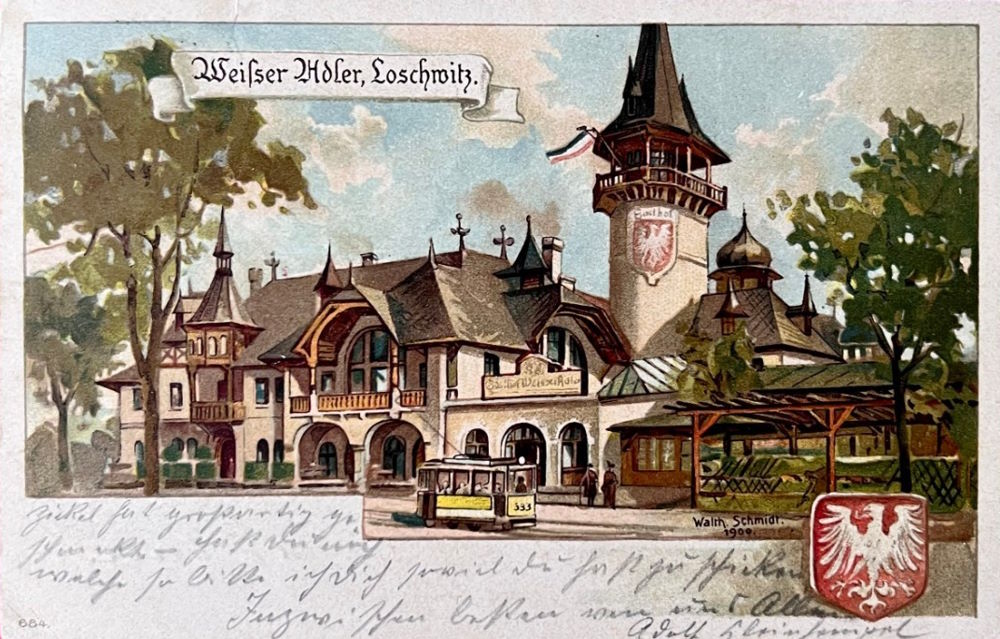Bautzner Landstra&szlig;e 62 (Bautzner Stra&szlig;e 72) / Am Wei&szlig;en Adler (Adlerstra&szlig;e)  Dresden