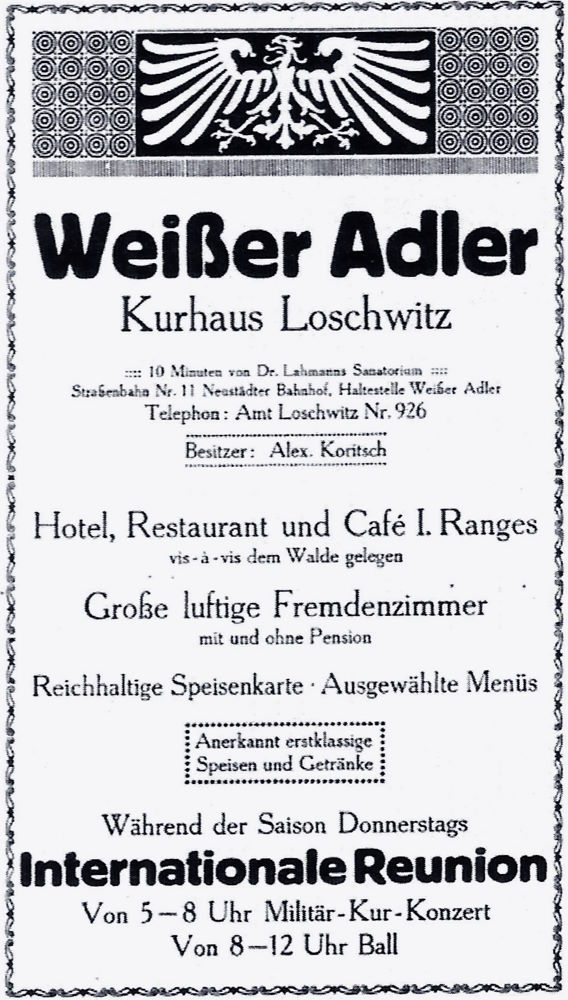 Bautzner Landstraße 62 (Bautzner Straße 72) / Am Weißen Adler (Adlerstraße) Dresden Bautzner Landstraße 62 (Bautzner Straße 72) / Am Weißen Adler (Adlerstraße) Dresden