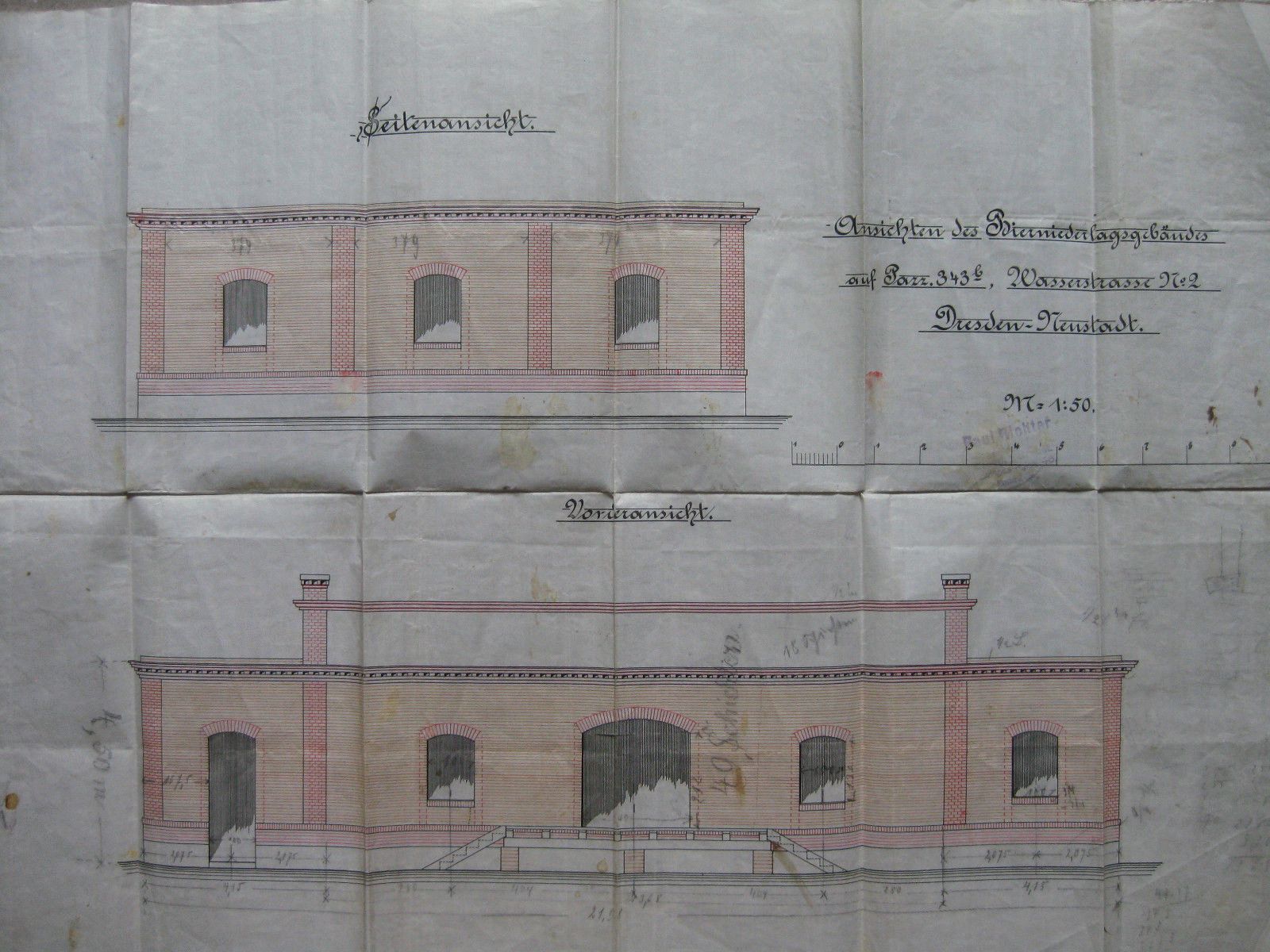 Wigardstraße 21 (Carusufer 2, Wasserstr. 2, Arnimstr. 21) / Glacisstr.  Dresden