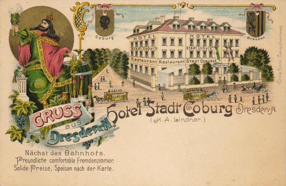 Robert-Blum-Stra&szlig;e 1 (-1874 Leipziger Stra&szlig;e 1, 1874-1946 Kaiserstra&szlig;e 1)  Dresden