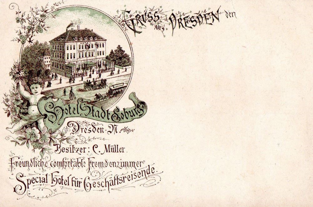 Robert-Blum-Stra&szlig;e 1 (-1874 Leipziger Stra&szlig;e 1, 1874-1946 Kaiserstra&szlig;e 1)  Dresden