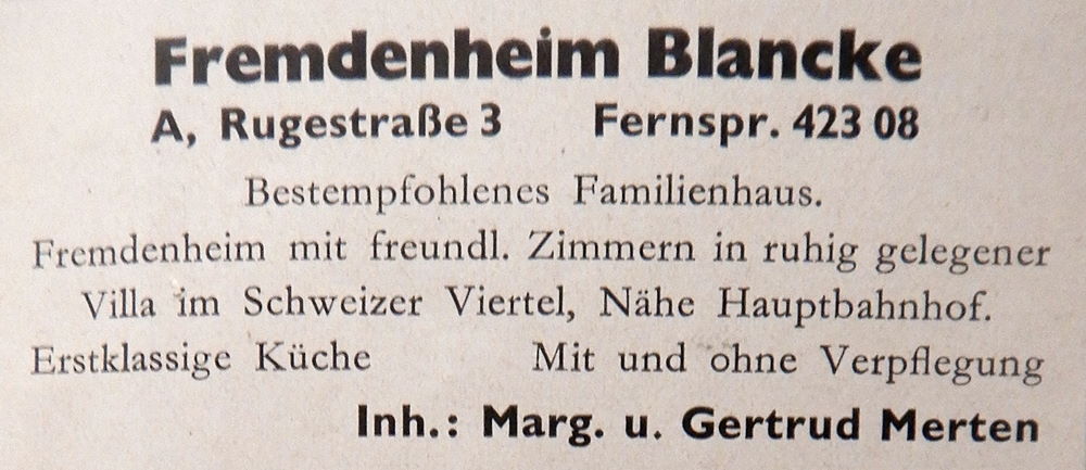 Rugestra&szlig;e 3 (-1937 Bendemannstra&szlig;e 3)  Dresden